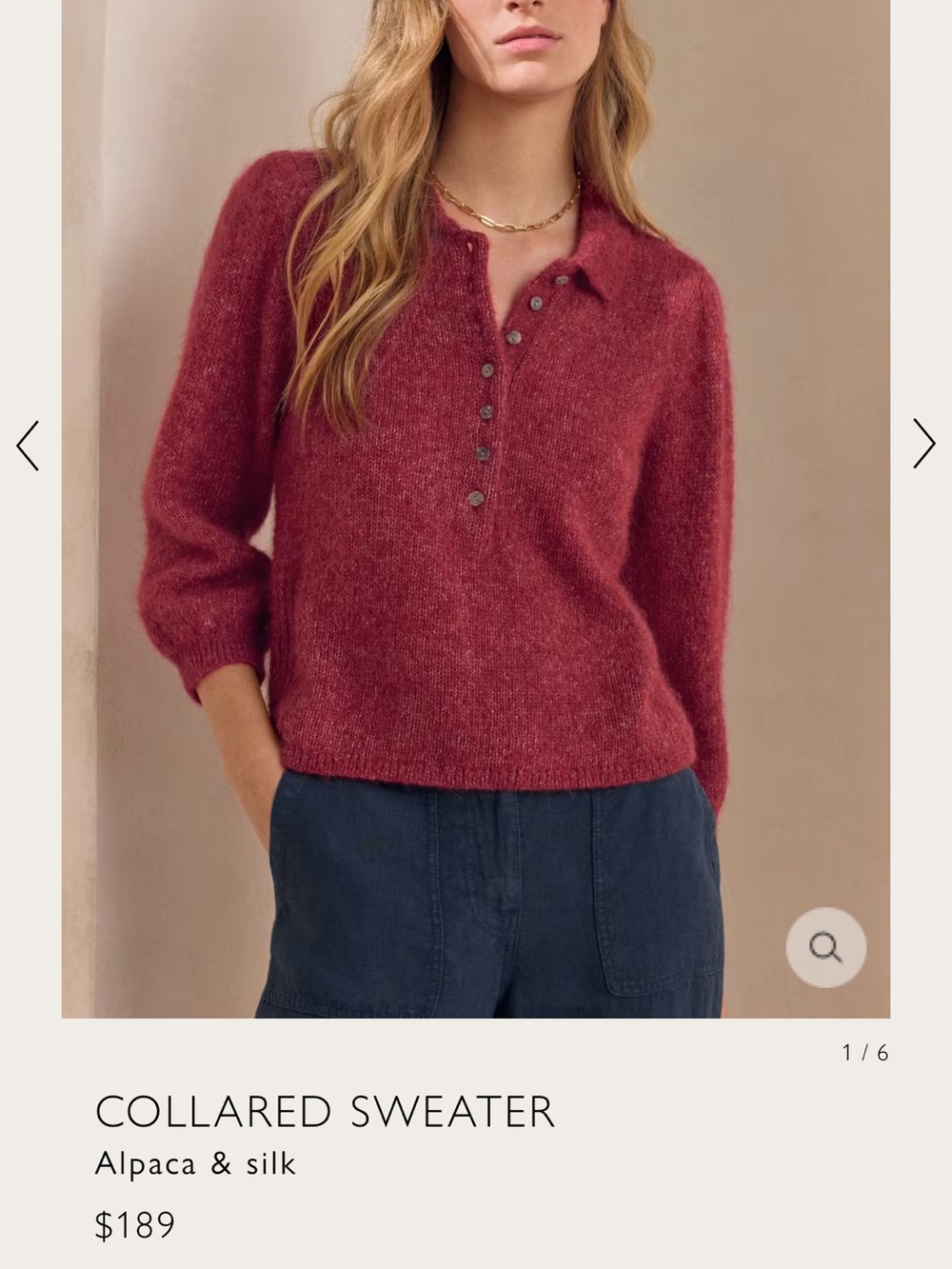 Poetry Alpaca & Silk Collared Sweater